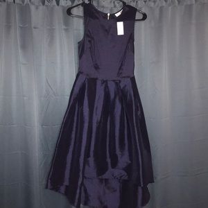 Asymmetrical navy blue dress